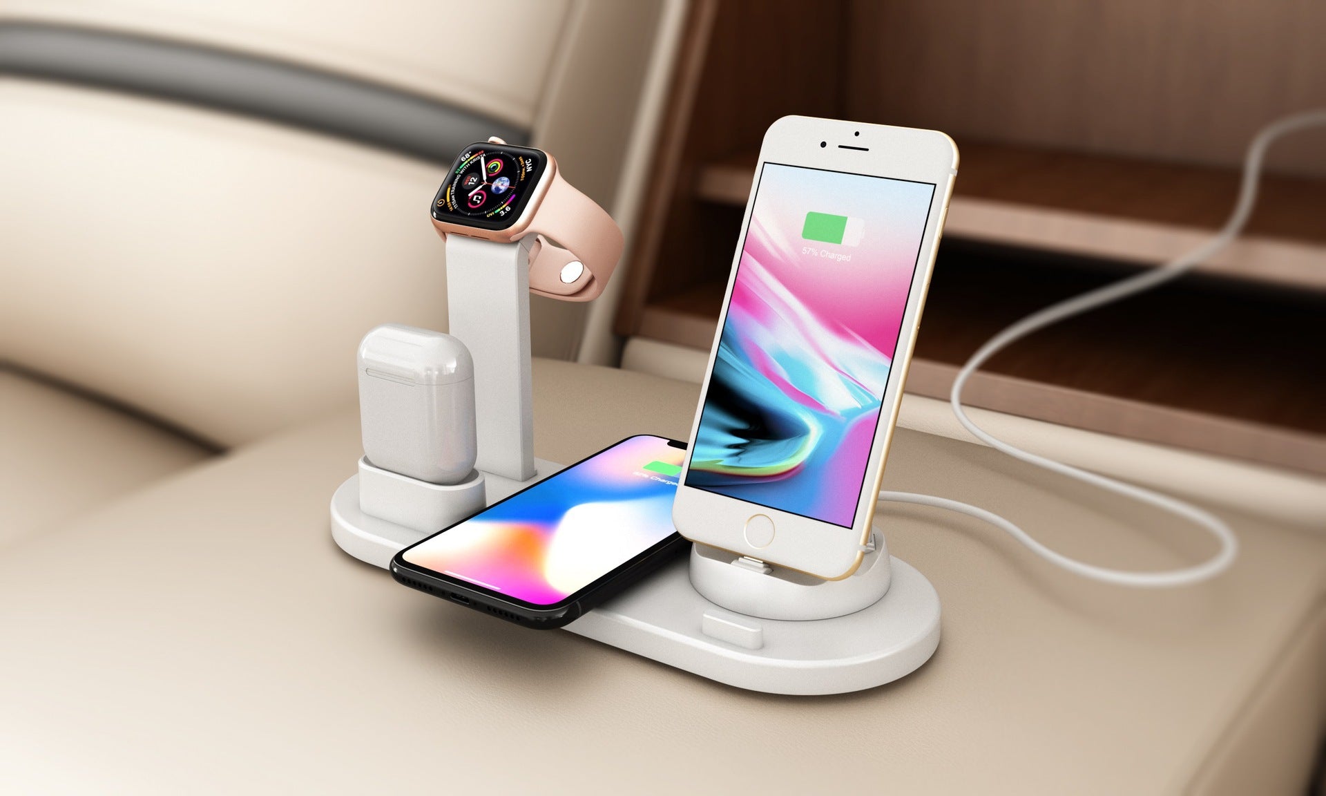 6 in 1 wireless charging station iphone charging stand